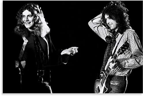 GPEIHANG Poster Und Gedruckte Robert Plant und Jimmy Page Rock Live Poster zur Raumdekoration Leinwand Malerei Wandkunst Bilder 23.6x35.4(60x90cm) Kein Rahmen