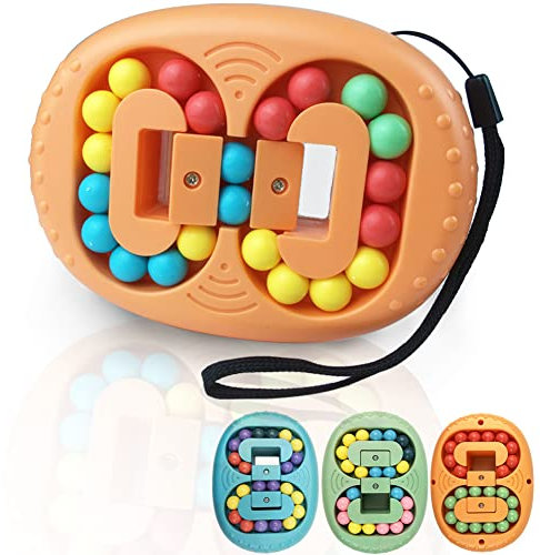 EACHHAHA Magic Bean Rotierender Fingerwürfel,ostergeschenke Kinder,Geschicklichkeitsspiel für Kids,Verbessern Sie logisches Denken und praktische Fähigkeiten,Geburtstagsgeschenk für Kinder(orange)