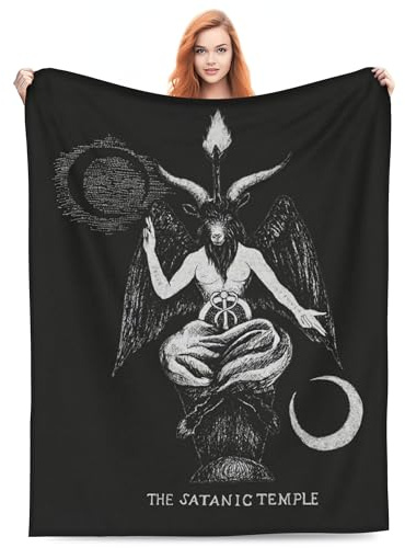 Satanic Demon Devil Ritual Pagan Baphomet Full Fleece Throw Cloak Wearable Blanket Flannel Fluffy Comforter Quilt Nursery Bedroom Bedding King Size Plush Soft Cozy Air Conditioner Blanket