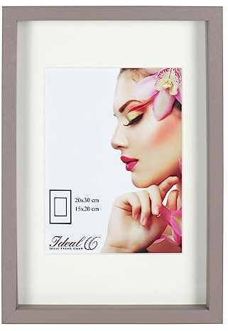 IDEAL TREND 3D Objektrahmen Holz Bilderrahmen Shirt Trikot Wanddeko Rahmen Collage Poster S223: Farbe: Taupe | Format: 20x30
