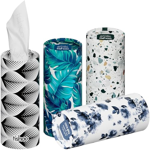tishoo Hyaluronic Acid-Infused Luxury 4-Ply Tissues | 40 Tubes, Mayfair | Indulgent ultra soft tissues for car cup holders, home & travel. Gentle on skin, gorgeous & giftable | 40 sheets each