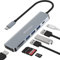 Hub USB C HDTV, Wowssyo 7 in 1 Multiport Type C Hub Adapter met HDTV 4K, 3 USB 3.0 & USB 2.0 Poorten, SD/TF Kaartlezer, PD 100W Opladen voor MacBook Air/Pro, Laptop en andere Type C apparaten