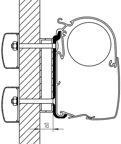 Thule Omnistor 5200/4900 Markisen-Adapter Dethleffs Globebus 300cm Camping Wohnwagen Wohnmobil
