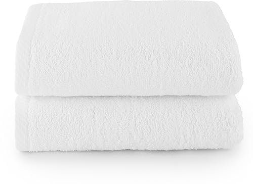 Top Towel - Plus - Lot de 2 Serviettes de Toilette - Serviettes de Bain - 100% Coton - 400 g/m² - Dimensions 100 x 50 cm - Blanc