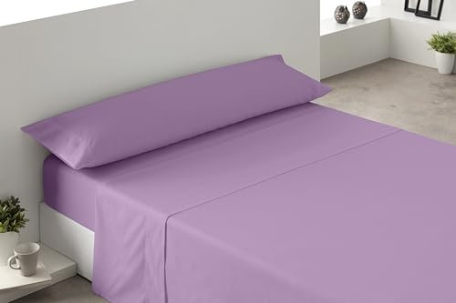 Degrees home - Premium - Juego de sabanas 90 x 190-3 Piezas -1 Sabana, 1 Bajeras Ajustables y 1 Fundas de Almohadas de 90x45 - Microfibra cepillada (Cama 90 - Lila)