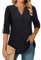 Amrto Blusen Damen Lässig Schwarzes Oberteil Damen Casual Blusenshirt Top Damen Blusentops Tshirt Damen Lang Bluse Elegant Tshirt Damen Blusen Modern Shirt Schwarz Damen, XL