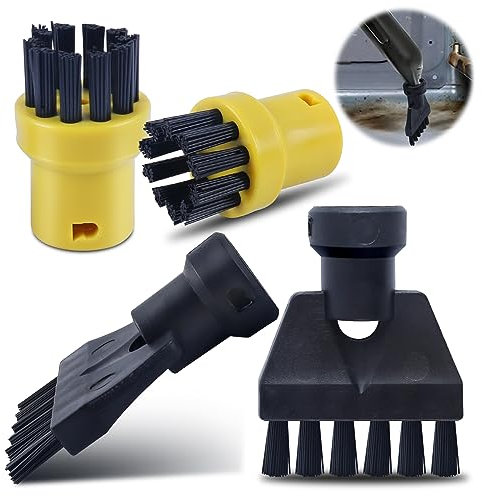 4 Pcs Brosses Accessoire Nettoyeur Vapeur pour Karcher SC1 SC2 SC3 SC4 SC5, Brosses à Joints Kärcher pour la Cuisine, Les Meubles, la Salle de Bain, Les Tapis