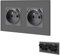 BSEED Prise Murale USB,Prises Electriques Standard avec des Griffes,Multiprise Murale avec USB Max 2.1A,16A Prise de Courant Alternatif,Convient à la Tablette,Smartphone(2Prise avec 2 Ports USB,Gris)