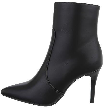 Ital Design Damenschuhe Stiefeletten High-Heel Stiefeletten, DES610P-, Kunstleder, Schwarz, Gr. 41