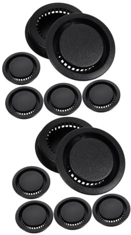 Angoily 12pcs Black Air Vent Covers Soffit Vent Grill for Kitchen Bathroom Decorative