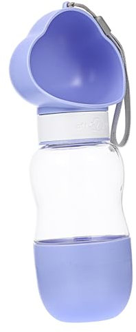 FRCOLOR Botella De Agua Para Perros Portátil Con Comedero Integrado Bebedero Práctico y Contenedor De Comida Para Mascotas Para Salidas y Al Aire