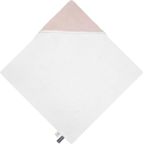 normani Baby Kapuzentuch aus Musselin Frottee Wickeltuch Kapuzenhandtuch aus 100% Bio-Baumwolle in 75x75cm - Badetuch für kleine Kinder Farbe 1x Rosa
