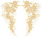 GORGECRAFT 3D Pailletten-Spitzen-Applikation Stickerei Zum Aufnähen Auf Blätter Blumen Kragenbesatz Aufnäher Blumenmotiv Stoff Basteln Dekoration Flicken Zum Nähen Hochzeit DIY Kleidung Tasche Gold