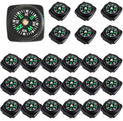 25Pcs Button Kompass Mini Kompass für Paracord Armband,Taschenkompass,Kompass Outdoor,Kompass Kinder,Nautischer Kompass,Kompass Klein,Taschen Kompass,Kompass Wandern für Outdoor Camping Wandern