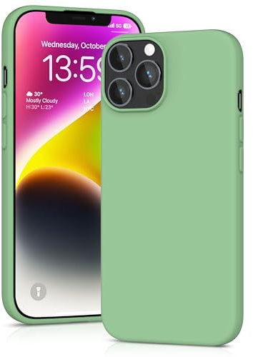 YATWIN Silicone Case for iPhone 13 Pro, Soft-Touch, Shockproof, DustProof, Antiskid Full Body Armour Phone Cover for Apple iPhone 13 Pro - Mint Green