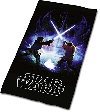 Tex Idea Star Wars Schwertkampf Handtuch Yoda Luke Lea Badetuch Sauna Strand 75 x 150 cm NEU Wow - All-In-One-Outlet-24 -