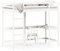 Homgoday Hochbett mit Schreibtisch, Bettgestell Etagenbett Stockbett Jugendhochbett, ohne Matratze Weiß 90x190 cm Massivholz Kiefer