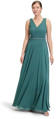 Vera Mont Damen Abendkleid mit Plissee Dark Emerald,46