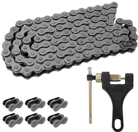 MTATCN 420 Chaîne de Rouleaux d'Entraînement 102 Liens pour XR50 CRF50 CRF70 PW80 50cc 70cc 90cc 110cc 125cc Motorcycle Dirt Pit Bike ATV GO Kart 4 Wheeler Quad avec Brise-Chaîne