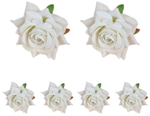 Lot de 6 épingles à cheveux roses rétro pour femme - Accessoires de cheveux pour mariage - Fourche en forme de U - Pinces à cheveux de vacances - Fourchettes à cheveux pour mariée et fille - Beige