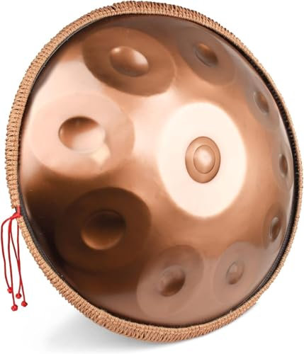 Harmonic Handpan Trommel in D-Dur, 10 Töne, 9 Töne, Stahl mit weicher Handpan-Tasche, Harmonische Percussion für Klangheilung und persönliche Meditation(440hz,10 Notes)
