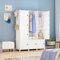 HOMIDEC Armoire modulaire, armoire portable à 12 compartiments pour chambre, armoire avec barre pour suspendre les vêtements, compartiments plus profonds adaptés aux cintres