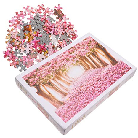 Alasum Cherry Blossom Jigsaw Puzzle 15 Inch Floral Educational Puzzle for Adults and Kids Family Game and Spring Relaxation Activity
