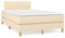 OHOOWOO Boxspringbett mit Matratze Creme 120x190 cm Stoff,Exklusives Boxspringbett 120x190 mit höhenverstellbarem Kopfteil und PremiumTaschenfederkernmatratze für ungestörten Schlaf