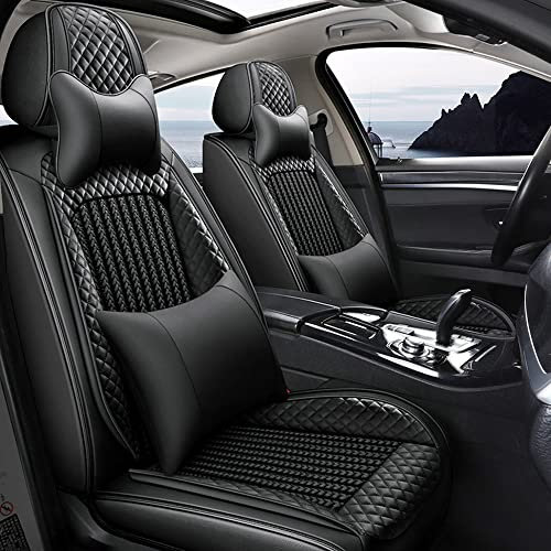maiqiken Autositzbezug Für Jeep Renegade 2012-2025 Komplettset 5-Sitze Auto Sitzbezüge Allwettereinsatz Auto PU Ledersitzbezug Vorne und Hinten,Deluxe - Schwarz