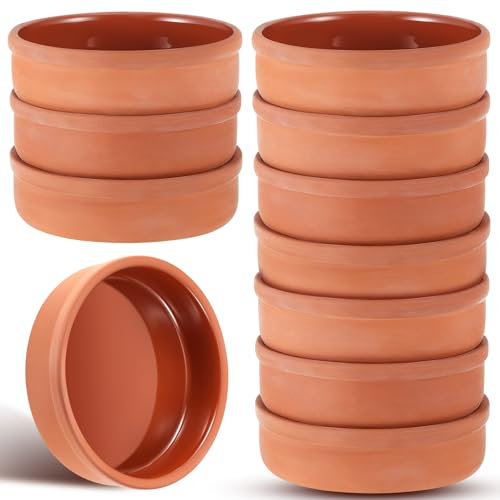 Teenyyou 10-Piece Mexican Clay Cookware Set: 5-Inch Terracotta Cooking Pots, Large Clay Bowl for Cooking, Baking, Yogurt, Meat, Vegetables