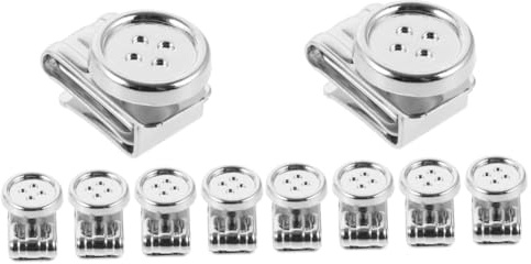 NUOBESTY 10stücke Metall Hosenträger Knöpfe Für Herren Vielseitig Einsetzbare Clips Für Hüte Und Taschen Einfach Zu Verwenden Elegantes Design Silberne Farbe