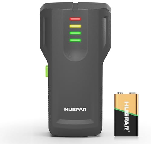 Detector Madera y Tuberias,con luz indicadora LCD Cuatro Niveles y Zumbador | 4-1 Detector de Pared Huepar, Detecta Madera, Metal, Tuberías de Agua de PVC y Materiales No Metálicos en Paredes WS02
