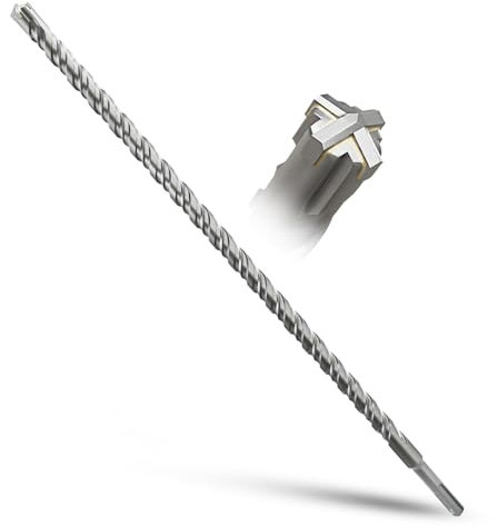 METOTY SDS Plus Drill Bit 16 mm x 460 mm, Masonry Drill, Hammer Drill, Concrete Drill, for Stone, Concrete, Natural Stone, Brick Wall