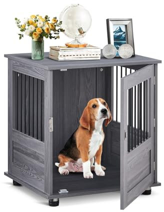 Hundebox Holz Hundehaus Indoor Beistelltisch Zwinger für kleine Hunde mit Schlössern und Riegeln - Möbelstil Kiste für Welpen und Chihuahuas