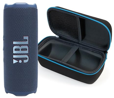 JBL FLIP 7 Bluetooth Speaker & divvi! Premium Hard Case Bundle - Blue