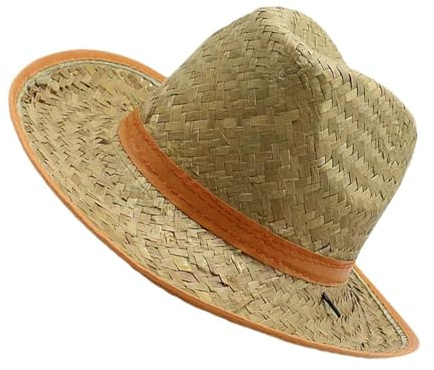 KMGDM Chapeau de soleil unisexe style occidental respirant et léger en paille chapeau de plage pour homme et femme, Bord orange, 6 7/8/7 1/8