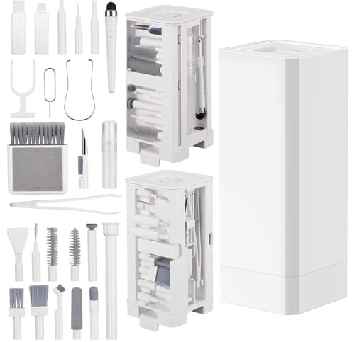 32-in-1 Tastatur Reinigungsset mit Bürste und Spray – Alles-in-einem Reinigungsset für iPhone, AirPods, Laptops, Tablets, Tastatur, Kamera, PC, Monitor und weitere Elektronikgeräte