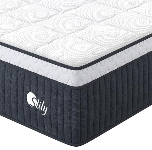 slily Matelas 160 x 200 30 cm Épaisseur Matelas Hybride à Ressorts Indépendan Ensachés et Mousse à Mémoire de Forme Gel, H3 H4 Ferme 7 Zones Confort Respirant pour Adulte, Oeko-tex