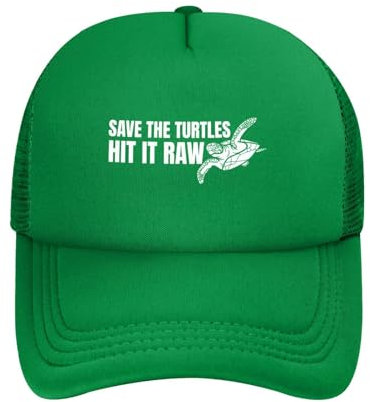 KWQDOZF Save The Turtles Hit It Ra-W Hat Lustige Mesh-Baseballkappe für Männer und Frauen