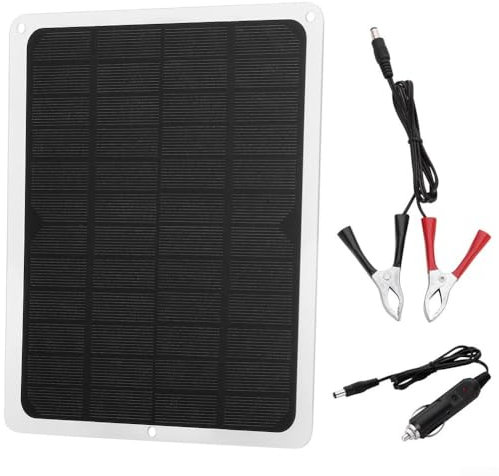 Gdfnmogo Kit de panneau solaire portable 20 W 12 V, avec sortie USB CC pour véhicule marin RV utilisation extérieure en silicone monocristallin ABS avec clips câble