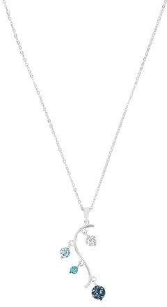 Amor Kette mit Anhänger 925 Sterling Silber Damen Halsschmuck, mit Kristallglas, 42 cm, Weiß, Kommt in Schmuck Geschenk Box, 2016426