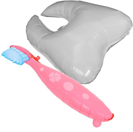 HANABASS 2 Stück Zahnballons Aluminiumfolie Weiß Cartoon Babyparty Dekoration Babys Erste Zähne Party Zubehör