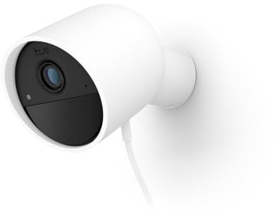 Philips Hue Secure kabelgebundene Kamera, 2K-Videoauflösung, Sofortbenachrichtigungen, Nahtlose Integration Leuchten, kontinuierliche Stromversorgung, für den Innen- und Außenbereich, schwarz