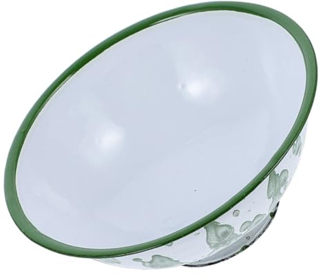 CLISPEED Bol Émaillé Rétro à Pied Bol Multifonction pour Céréales Salade Riz et Ramen Chinois Émail Résistant