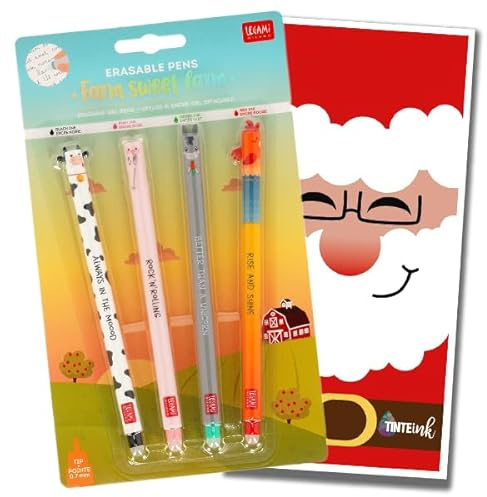 Tinte Ink Legami Erasable Pens Bundle Envelope - (Santa Collection 5 (4 Pens))