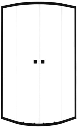Duschkabine 90×90 cm, Schwarz, ESG-Sicherheitsglas, Schiebetür