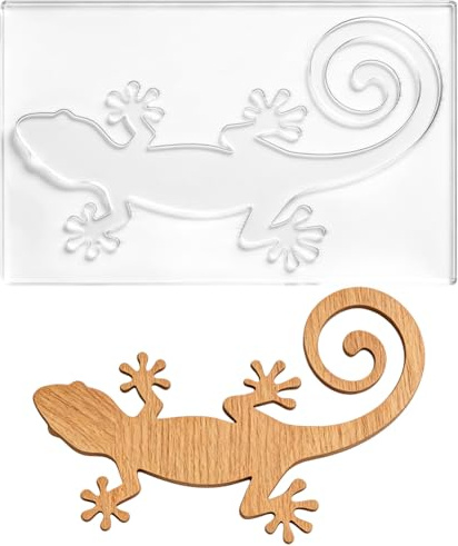 beinkmake Gecko Fräs Schablone für Holzhandwerk Klare Acryl Einlege Schablone Nachzeichnungs Werkzeug