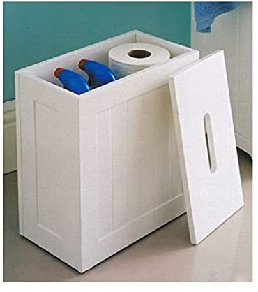 Maine White Bathroom Storage Unit Toilet Cleaning Tidy Box