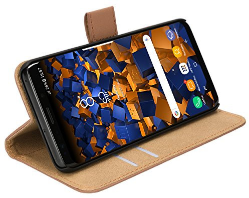 mumbi Echt Leder Flip Case kompatibel mit iPhone XR Hülle Leder Tasche Case Wallet, schwarz