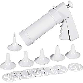 Kaiser Classic Gebäckpresse 200 ml, mit 10 Designscheiben 6 Garniertüllen, einfache Einhand-Bedienung